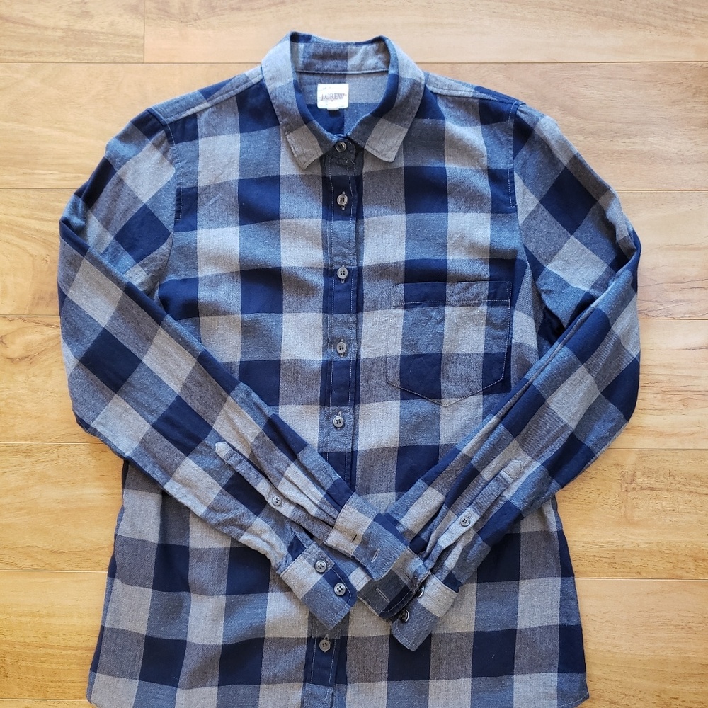Nice J CREW jcrew blue buffalo plaid shirt S
